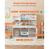 VEVOR Play Kitchen for Kids, Wooden Toy Kitchen Set with Lights and Sounds, Toddler Kitchen with Ice Maker, Oven, Sink, Microwaves, Fridge and Utensil and Fruit Accessory for Toddlers ages 3-8, White