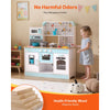 VEVOR Play Kitchen for Kids, Wooden Toy Kitchen Set with Lights and Sounds, Toddler Kitchen with Ice Maker, Oven, Sink, Microwaves, Fridge and Utensil and Fruit Accessory for Toddlers ages 3-8, White