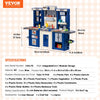 VEVOR Kids Kitchen Playset, 3-in-1 Toddler Kitchen with Simulated Spray, Sounds and Lights, Play Kitchen Set with 74 PCS Cooking Accessory Set for Toddlers, Preschoolers, Children Ages 3-8, Blue