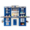VEVOR Kids Kitchen Playset, 3-in-1 Toddler Kitchen with Simulated Spray, Sounds and Lights, Play Kitchen Set with 74 PCS Cooking Accessory Set for Toddlers, Preschoolers, Children Ages 3-8, Blue