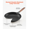 VEVOR Cast Iron Skillet, 3-Piece Frying Pan Set (8, 10, 12 in), Nonstick Skillets with Detachable Wood Handle, Pre-Seasoned Chef's Pan, Kitchen Cookware for Gas, Electrical, and Induction, Black