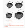 VEVOR Cast Iron Skillet, 4-Piece Frying Pan Set (6, 8, 10, 12 in), Skillets with Heat-Resistant Silicone Handle, Pre-Seasoned Chef's Pan, Kitchen Cookware, for Oven, Gas, Electrical, Induction, Black