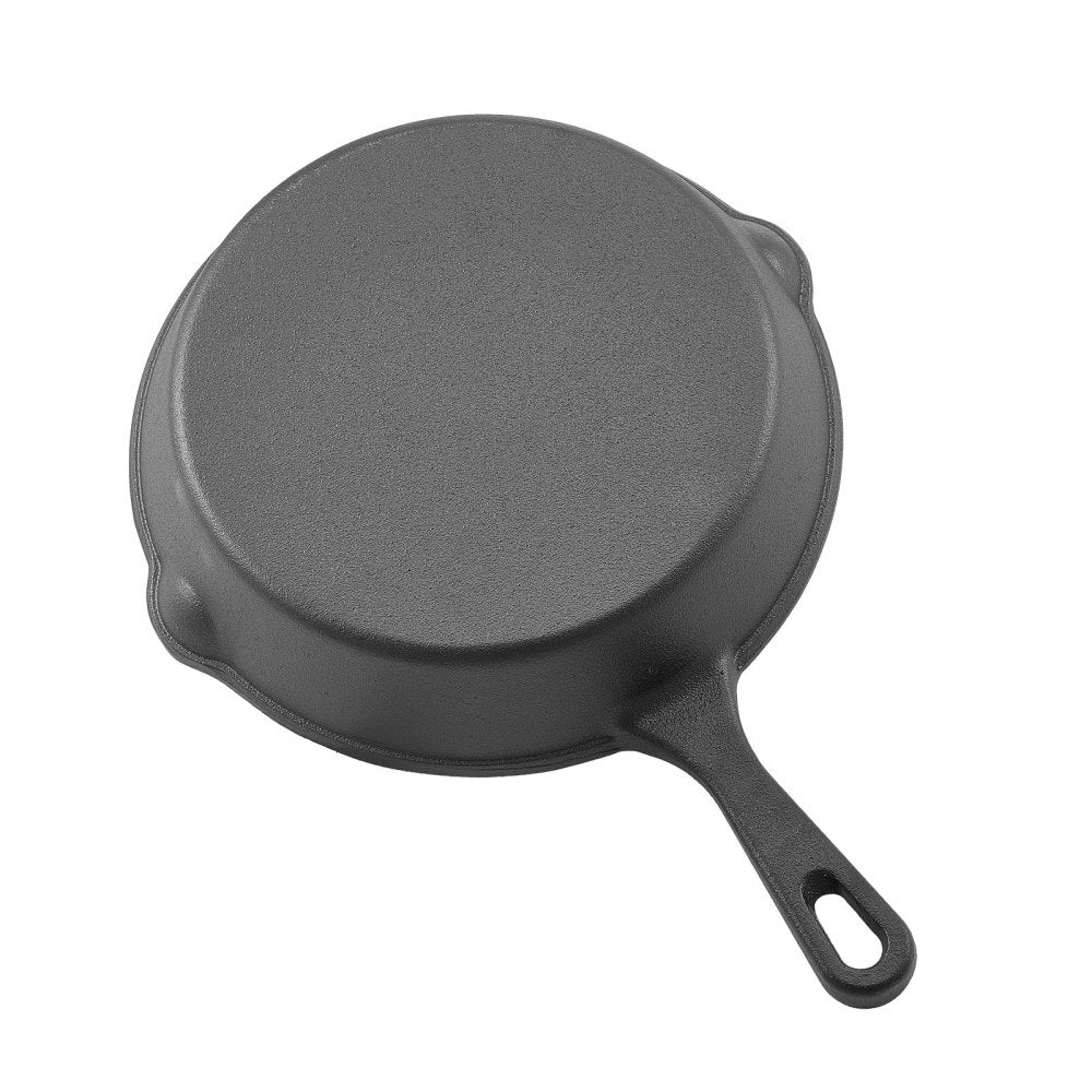 VEVOR Cast Iron Skillet, 3-Piece Frying Pan Set (6, 8, 10 in), Heavy-Duty Skillets with Heat-Resistant Handle, Pre-Seasoned Chef's Pan, Kitchen Cookware, for Oven, Gas, Electrical, Induction, Black