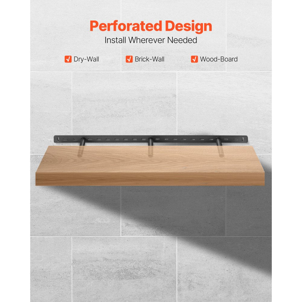 VEVOR Floating Shelf Bracket 1 Pack, 190 lbs/86 kg Weight Capacity, 34x6.2x1.5 inch / 863.6x157.4x38.1 mm, Heavy Duty Hidden Shelf Brackets Support, Wall Mounting Invisible Floating Shelves Bracket
