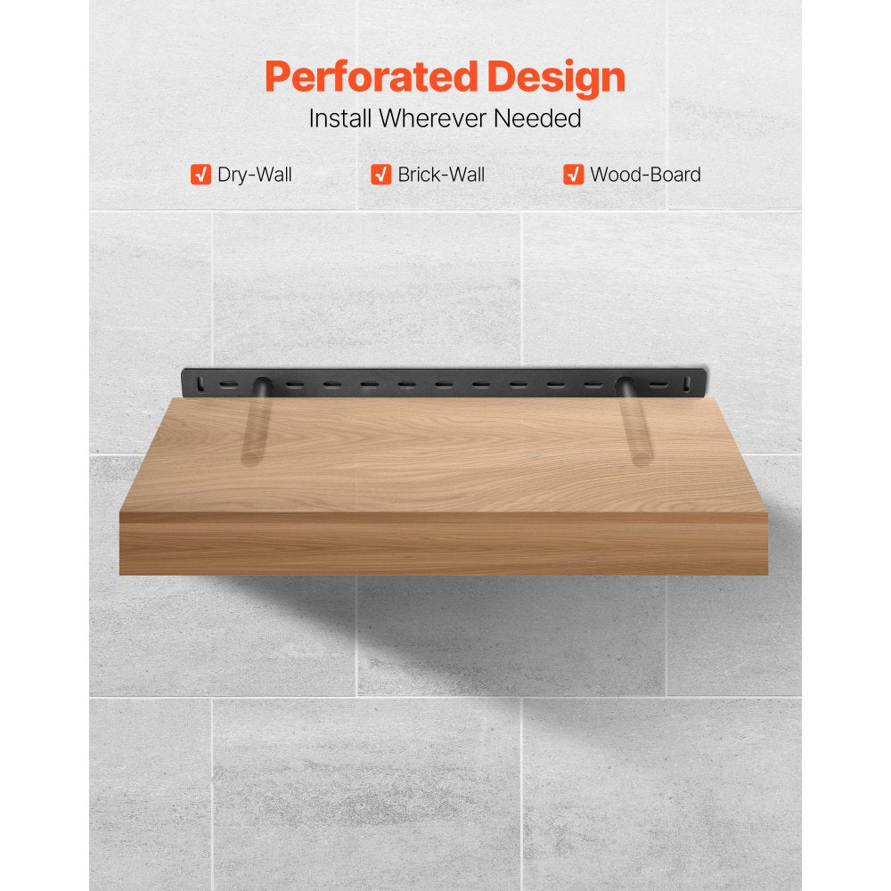 VEVOR Floating Shelf Brackets 2 Pcs, 150 lbs/68 kg Weight Capacity, 22x6.2x1.5 inch / 558.4x157.4x38.1 mm, Heavy Duty Hidden Shelf Brackets Support, Wall Mounting Invisible Floating Shelves Bracket