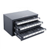 VEVOR Drill Bit Dispenser Cabinet, Three-Drawer Drill Bit Organizer Cabinet for 1/16" to 1/2", Steel Drill Dispenser Organizer Cabinet with Labels, Stackable Drill Dispenser for Drill Bit Storage