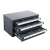 VEVOR Drill Bit Dispenser Cabinet, Three-Drawer Drill Bit Organizer Cabinet for 1/16" to 1/2", Steel Drill Dispenser Organizer Cabinet with Labels, Stackable Drill Dispenser for Drill Bit Storage