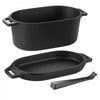 VEVOR Enameled Cast Iron Dutch Oven, 3.5 Quart Pot with Lid and Dual Handles, Heavy-Duty Durable Cookware Pan, Oven Induction Compatible up to 500℉, for Braising, Stews, Roasting, Bread Baking, Black