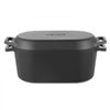 VEVOR Enameled Cast Iron Dutch Oven, 3.5 Quart Pot with Lid and Dual Handles, Heavy-Duty Durable Cookware Pan, Oven Induction Compatible up to 500℉, for Braising, Stews, Roasting, Bread Baking, Black