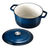 VEVOR Enameled Cast Iron Dutch Oven, 6 Quart Pot with Lid and Dual Handles, Heavy-Duty Durable Cookware Pan, Oven Induction Compatible up to 500℉, for Braising, Stews, Roasting, Bread Baking, Blue