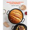 VEVOR Cast Iron Dutch Oven, 2-in-1 Pre-Seasoned Pot with Skillet Lid, 5QT Cookware Pan with Proofing Basket, Bread Baking Accessories, Bread-Oven Compatible 500℉