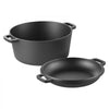 VEVOR Cast Iron Dutch Oven, 2-in-1 Pre-Seasoned Pot with Skillet Lid, 5QT Cookware Pan with Proofing Basket, Bread Baking Accessories, Bread-Oven Compatible 500℉