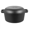VEVOR Cast Iron Dutch Oven, 2-in-1 Pre-Seasoned Pot with Skillet Lid, 5QT Cookware Pan with Proofing Basket, Bread Baking Accessories, Bread-Oven Compatible 500℉