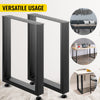 VEVOR Set of 2 Steel Table Legs, 28''Height 24''Wide Dining Table Legs, Heavy Duty 3.1" Width Box Section Square Table Legs, 28x24x3.1 Inch Black Color Industrial Country Style Metal Dining Legs
