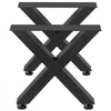 VEVOR Set of 2 Steel Table Legs, 28\'\'Height 24\'\'Wide Dining Table Legs, Heavy Duty 3.1\" Square Box Section X Frame Table Legs, 28x24x3.1 Inch Black Color Industrial Country Style Metal Dining Leg