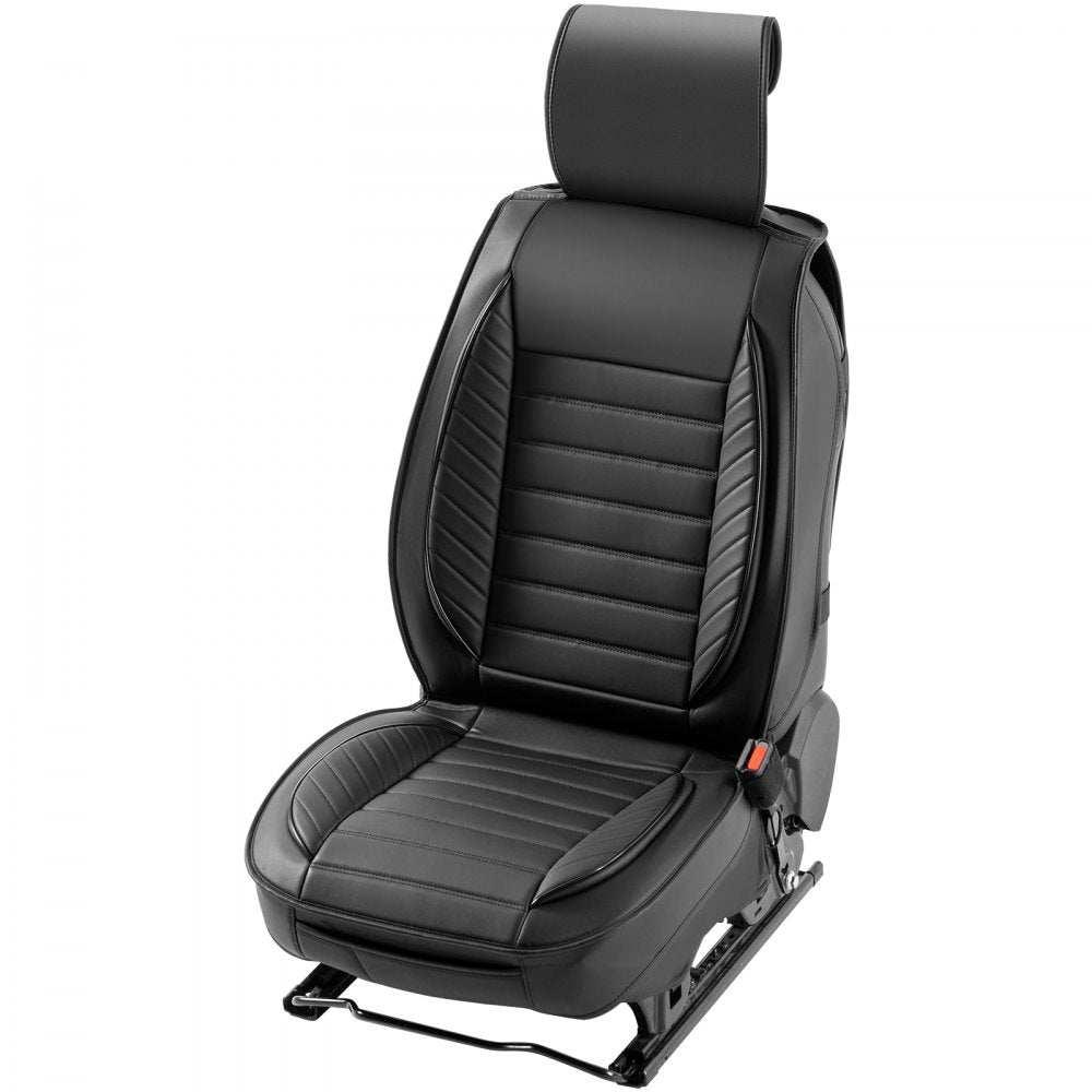 VEVOR Seat Covers, Universal Car Seat Covers Full Set Seats, Front and Rear Seat, 9pcs Faux Leather Seat Cover, Semi-enclosed Design, Detachable Headrest and Airbag Compatible, for Most Car SUV Truck