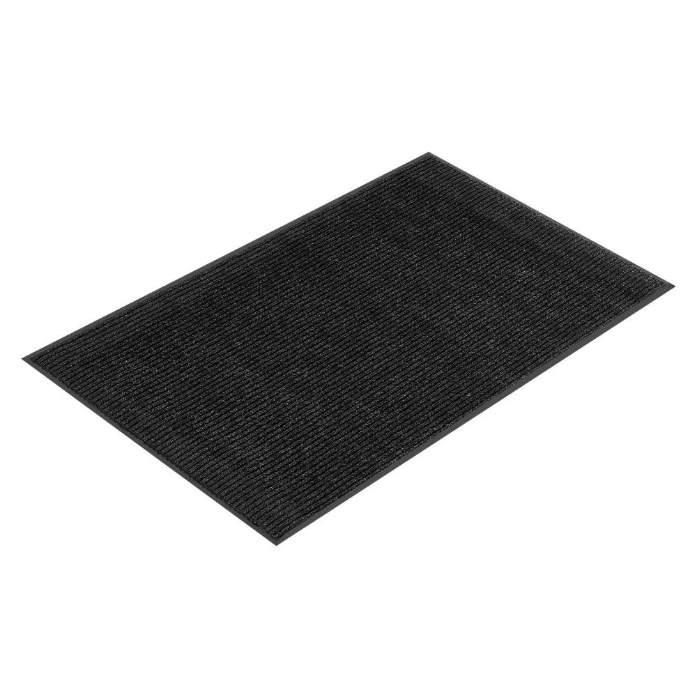 VEVOR Front Door Mat, 10 x 3 ft Commercial Floor Mat for Indoor and Outdoor, Stylish Striped Industrial Carpet with PVC Backing, Heavy Duty Washable Entry Rug for Hallway, Balcony, Garage, Grey