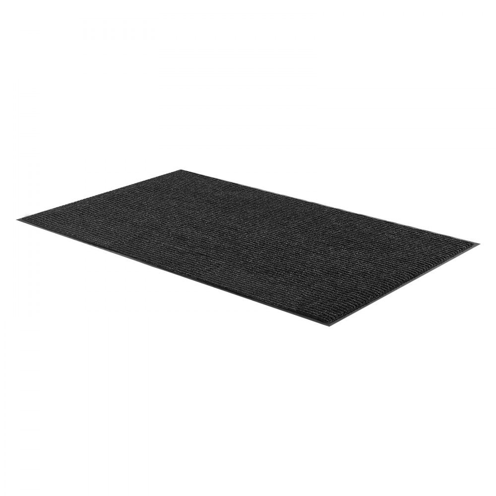 VEVOR Front Door Mat, 5 x 3 ft Commercial Floor Mat for Indoor and Outdoor, Stylish Striped Industrial Carpet with PVC Backing, Heavy Duty Washable Entry Rug for Hallway, Balcony, Garage, Grey