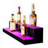 VEVOR LED Lighted Liquor Bottle Display, 2 Tiers 30 Inch Commercial Illuminated Home Bar Shelf, 2 Steps Whiskey Rack Stand, Acrylic Drink Shelves with RF Remote & App Control, and Multicolor lighting