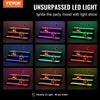 VEVOR LED Lighted Liquor Bottle Display, 3 Tiers 24 Inch Commercial Illuminated Home Bar Shelf, 3 Steps Whiskey Rack Stand, Acrylic Drink Shelves with RF Remote & App Control, and Multicolor lighting