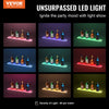 VEVOR LED Lighted Liquor Bottle Display, 1 Tier 30 Inch Wall Mounted Whiskey Rack Stand, 1 Step Commercial Illuminated Home Bar Shelf, Acrylic Drinks lighting Shelves with RF Remote & App Control