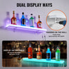 VEVOR LED Lighted Liquor Bottle Display, 1 Tier 30 Inch Wall Mounted Whiskey Rack Stand, 1 Step Commercial Illuminated Home Bar Shelf, Acrylic Drinks lighting Shelves with RF Remote & App Control