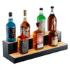 VEVOR LED Lighted Liquor Bottle Display, 2 Tiers 24 Inch Commercial Illuminated Home Bar Shelf, 2 Steps Whiskey Rack Stand, Acrylic Drink Shelves with RF Remote & App Control, and Multicolor lighting