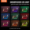 VEVOR LED Lighted Liquor Bottle Display, 3 Tiers 16 Inch Commercial Illuminated Home Bar Shelf, 3 Steps Whiskey Rack Stand, Acrylic Drink Shelves with RF Remote & App Control, and Multicolor lighting