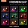 VEVOR LED Lighted Liquor Bottle Display, 4 Tiers 16 Inch Commercial Illuminated Home Bar Shelf, 4 Steps Whiskey Rack Stand, Acrylic Drink Shelves with RF Remote & App Control, and Multicolor lighting