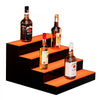 VEVOR LED Lighted Liquor Bottle Display, 4 Tiers 16 Inch Commercial Illuminated Home Bar Shelf, 4 Steps Whiskey Rack Stand, Acrylic Drink Shelves with RF Remote & App Control, and Multicolor lighting