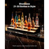 VEVOR LED Lighted Liquor Bottle Display, 3 Tiers 30 inches, Acrylic Illuminated Home Bar Shelf Display with RF Remote & App Control, DIY Setup with Type-C Cables, 9 Static Colors, for 21-30 Bottles