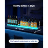 VEVOR LED Lighted Liquor Bottle Display, 1-Tier 48 Inches Whiskey Rack, Supports USB, Illuminated Home Bar Shelf with RF Remote & App Control, 7 Static Colors, Acrylic Lighted Shelf for 12 Bottles