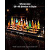 VEVOR LED Lighted Liquor Bottle Display, 3 Tiers 48 inches, Acrylic Illuminated Home Bar Shelf Display with RF Remote & App Control, DIY Setup with Type-C Cables, 9 Static Colors, for 36-48 Bottles
