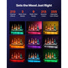 VEVOR LED Lighted Liquor Bottle Display, 2 Tiers 24 inches, Supports USB, Acrylic Illuminated Home Bar Shelf Display with RF Remote & App Control, 9 Static Colors, Timing Mode, for 12-16 Bottles