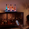VEVOR LED Lighted Liquor Bottle Display, 2 Tiers 24 inches, Supports USB, Acrylic Illuminated Home Bar Shelf Display with RF Remote & App Control, 9 Static Colors, Timing Mode, for 12-16 Bottles
