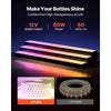 VEVOR LED Lighted Liquor Bottle Display, 3 Tiers 40 inches, Acrylic Illuminated Home Bar Shelf Display with RF Remote & App Control, DIY Setup with Type-C Cables, 9 Static Colors, for 30-39 Bottles