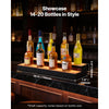VEVOR LED Lighted Liquor Bottle Display, 2 Tiers 30 inches, Supports USB, Acrylic Illuminated Home Bar Shelf Display with RF Remote & App Control, 9 Static Colors, Timing Mode, for 14-20 Bottles