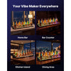 VEVOR LED Lighted Liquor Bottle Display, 3 Tiers 60 inches, Acrylic Illuminated Home Bar Shelf Display with RF Remote & App Control, DIY Setup with Type-C Cables, 9 Static Colors, for 45-60 Bottles