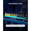 VEVOR LED Lighted Liquor Bottle Display, 1-Tier 60 Inches Whiskey Rack, Supports USB, Illuminated Home Bar Shelf with RF Remote & App Control, 7 Static Colors, Acrylic Lighted Shelf for 15 Bottles
