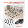 VEVOR Full Size Daybed Frame, Day Bed with Trundle, Heavy Duty Metal Platform Bed Frame, Full Daybed with Metal Slats Support for Living Room, Bedroom, Guest Room, Easy Assembly, Black