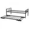 VEVOR Twin Size Daybed Frame, Day Bed with Trundle, Heavy Duty Metal Platform Bed Frame, Twin Daybed with Metal Slats Support for Living Room, Bedroom, Guest Room, Easy Assembly, Black