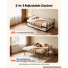 VEVOR Twin Daybed with Pop Up Trundle Metal Twin Daybed Frame Rectangular, for Living Room Bedroom Guest Room, Space Saving, Heavy-Duty Metal Sofa Bed Support, 2 Lockable Casters, Easy Assembly, Black