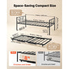 VEVOR Twin Daybed with Pop Up Trundle Metal Twin Daybed Frame Rectangular, for Living Room Bedroom Guest Room, Space Saving, Heavy-Duty Metal Sofa Bed Support, 2 Lockable Casters, Easy Assembly, Black