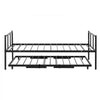 VEVOR Twin Daybed with Pop Up Trundle Metal Twin Daybed Frame Rectangular, for Living Room Bedroom Guest Room, Space Saving, Heavy-Duty Metal Sofa Bed Support, 2 Lockable Casters, Easy Assembly, Black