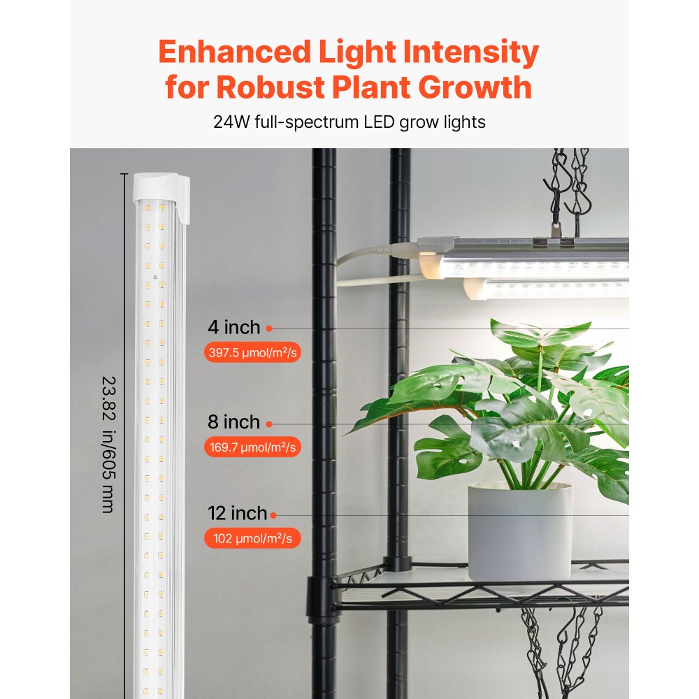 VEVOR DIY Plant Shelf with Grow Lights, 71 in Tall Indoor Plant Stand with Wheels, 192W 5000K Full Spectrum Grow Lights, Heavy Duty Metal Plants Display Rack, Flower Pot Holder for Seed Starting