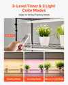 VEVOR Plant Shelf with Grow Light, 6-Tier Indoor Plant Stand, 71in Tall Plants Display Rack with Wheels & 4/9/14H Timer, 150W 3-Color Full Spectrum Grow Lights, Flower Pot Holder for Seed Starting