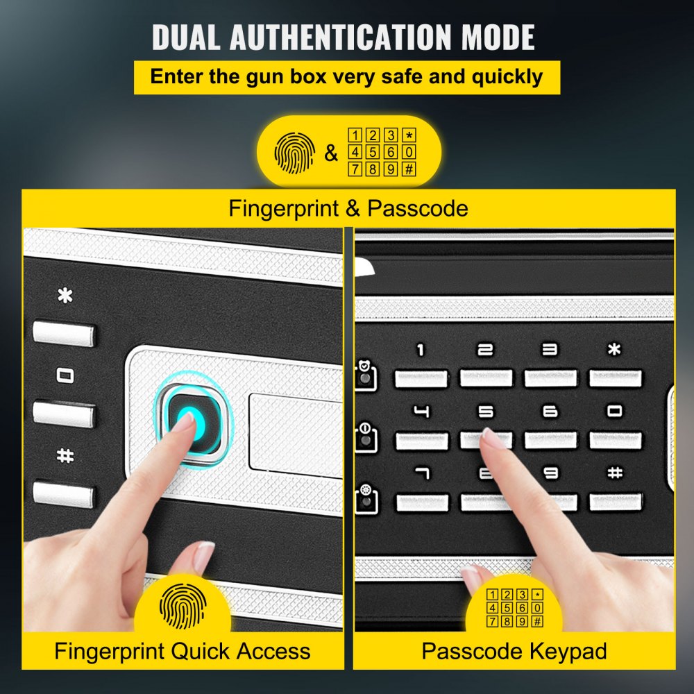 VEVOR Safe Box, 0.8 CU.FT Fingerprint Safe Box for Money with 2 Keys & Digital Keypad, Q235 Steel Safe Box for Storing Cash, Jewelry, Pistols, Documents, Watches in Home & Office & Hotel