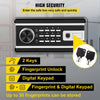 VEVOR Safe Box, 2.1 CU.FT Fingerprint Safe Box for Money with 2 Keys & Digital Keypad, Q235 Steel Safe Box for Storing Cash, Jewelry, Pistols, Documents, Watches in Home & Office & Hotel