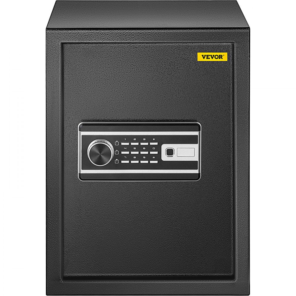VEVOR Safe Box, 2.1 CU.FT Fingerprint Safe Box for Money with 2 Keys & Digital Keypad, Q235 Steel Safe Box for Storing Cash, Jewelry, Pistols, Documents, Watches in Home & Office & Hotel