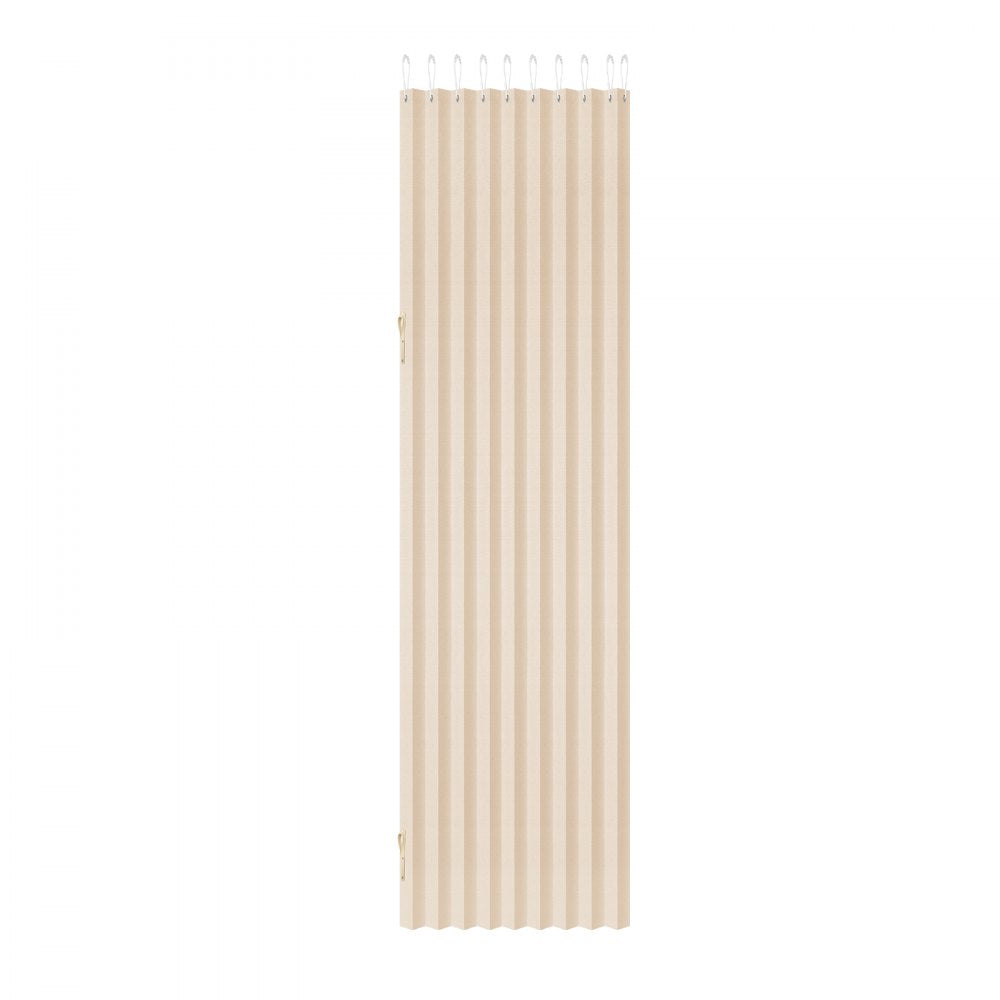VEVOR Accordion Door, 47 x 78 inch, Blackout Fabric Folding Magnetic Door Curtain, with Hanging Hooks, Interior Room Divider for Doorways, Closets, Bedrooms, Bathrooms, Living Rooms, Beige, 1 Panel